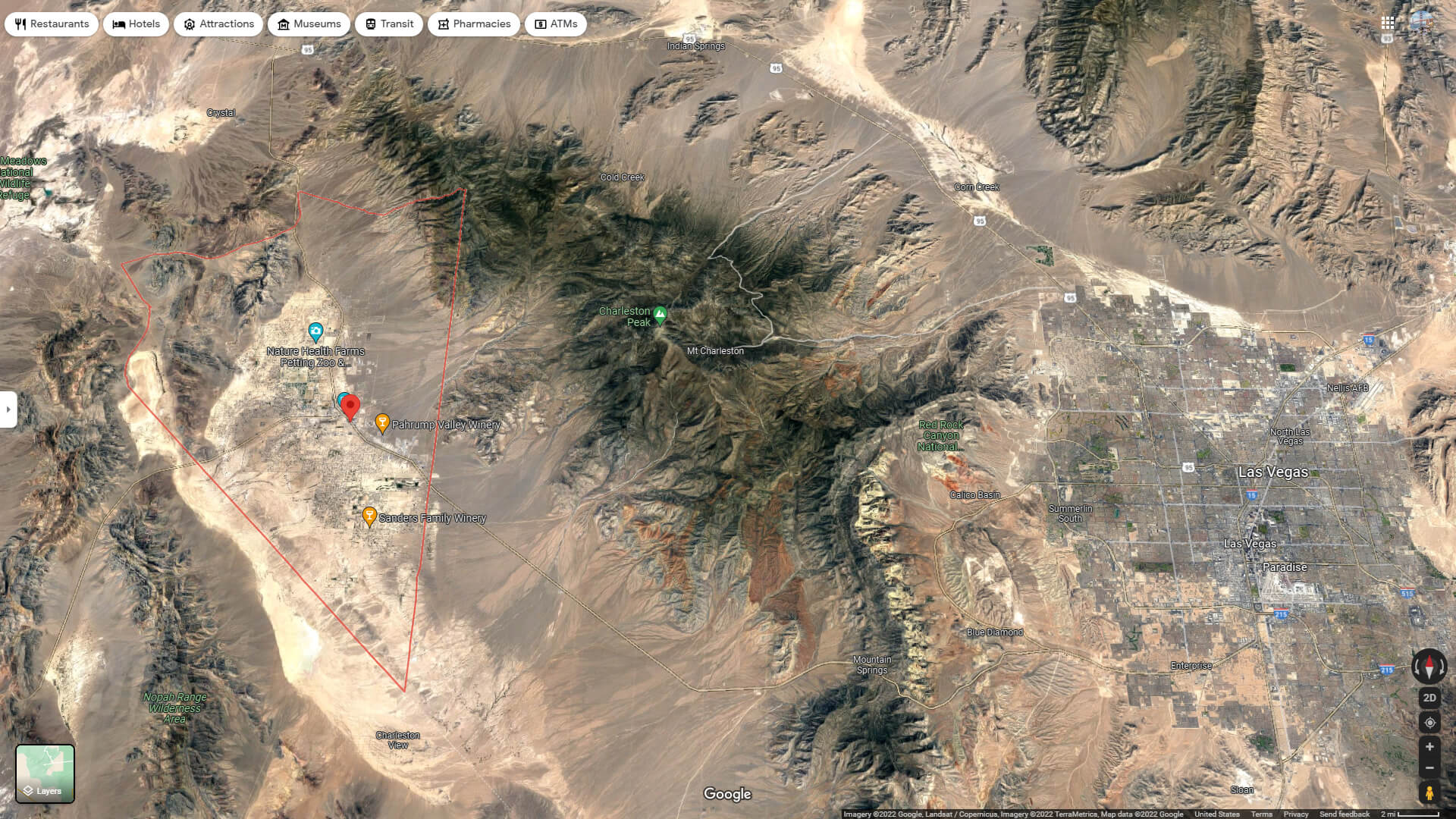 Pahrump Aerial Map Nevada